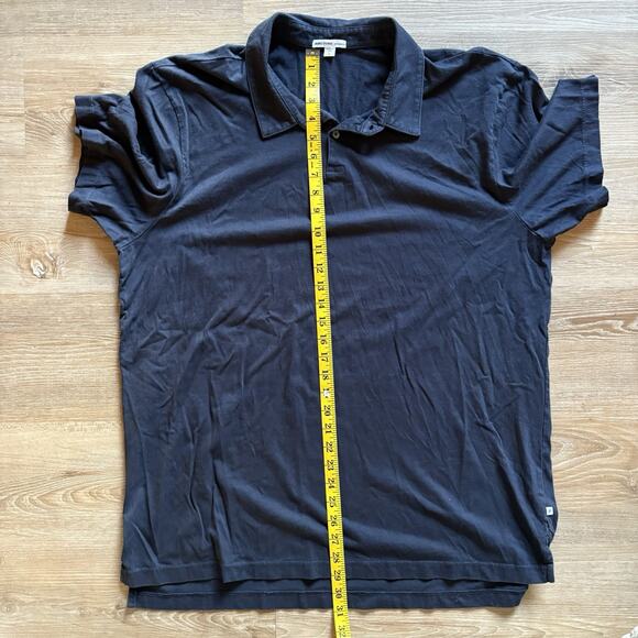 James Perse Mens Polo Shirt Size 5 MSX3337 Navy Cotton Short Sleeve USA - Picture 3 of 6